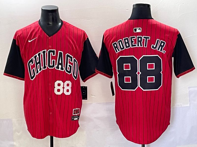 Men 2025 Chicago White Sox #88 Robert jr Red Joint Name Nike MLB Jersey style 91